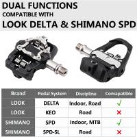 Pedales De Bicicleta BUCKLOS Dual Función Plataforma Para SPD/LOOK Delta Auto- Bloqueo MTB Carretera Pedal De Bicicleta Parte - details 5