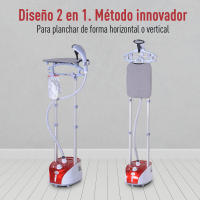 HOMCOM Plancha Vertical 1950W 2 L Plancha de Vapor Vertical con Temperatura Ajustable en 11 Niveles y Barra Telescópica Centro de Planchado Vertical para Hogar Oficina - details 0