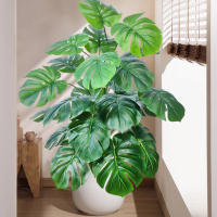 Planta Artificial De Monstera Grande De 40-110cm Hojas Verdes De Plástico Para Decoración De Jardín Y Habitaciones En Casa - details 1