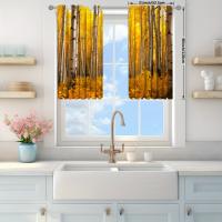 2pcs Cortina De Ventana Con Estampado De Arce Amarillo Para Decoración Del Hogar Tratamiento De Ventana Para Dormitorio Oficina Cocina Sala De Estar Y Estudio - details 10