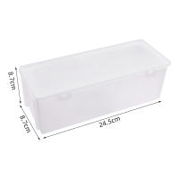 Caja De Almacenamiento Para Uñas Rectangular Y Transparente De Plástico Organizador De Herramientas De Manicura Con Lugar Para Brochas Y Rhinestones - details 5