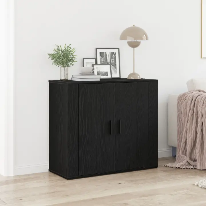 Sideboard vidaXL Negro Roble 80x33x70 cm Madera Ingienierizada - 1