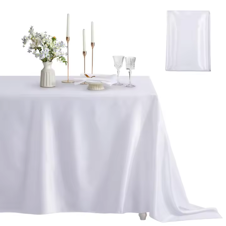 Mantel Rectangular Resistente a Manchas Y Arrugas Suave De Seda Para Comedor En Poliéster 100% Uso Doméstico Y Social - 1