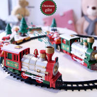 Juguete Eléctrico De Tren Navideño Decoración De Árbol De Navidad Con Sonido Y Luz Carro De Ferrocarril En Marco Regalos De Navidad - details 0