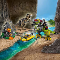 Serie Dinosaurio Mundial T-Rex Vs Mecha Dinosaurio Pequeño Velociraptor Gran Fuga Juguetes Para Niños Regalos De Navidad Bloques De Construcción Pequeños Compatible Con Lego Material ABS - details 0