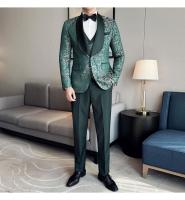 Traje De Tres Piezas Para Hombre Estilo Británico Primavera 2025 Traje De Negocios Casual Chaqueta Pantalón Alta Densidad Jacquard Vestido De Boda - details 3