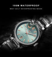 Reloj Mecánico Automático Para Hombre CADISEN Luminoso Con Cristal De Zafiro Acero Inoxidable Resistente Al Agua 10Bar Reloj Verde AR Coating - details 6