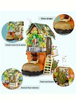 Bloques De Construcción Miniatura LOZ Edificio De Madera De Enano Para Jardín Casa De Zapatos Con Escalera Regalo De Navidad Para Adolescentes - details 1