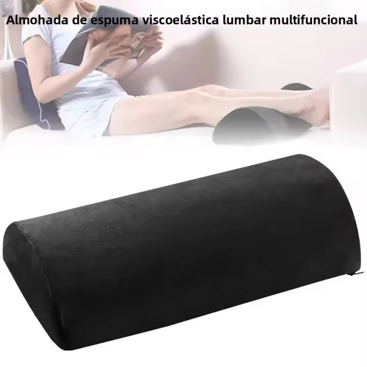 Almohada De Apoyo Lumbar Y Cuello Con Recubrimiento De Espuma Memoria Media Luna Para Elevación De Rodillas Y Tobillos 100% Poliéster - 1
