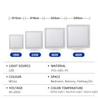 Lámpara De Techo LED Cuadrada Para Dormitorio Oficina Cocina Luz Interior Moderna Decoración Hogar Fuente De Alimentación AC Válvula Incluida Potencia 18W-48W - details 5