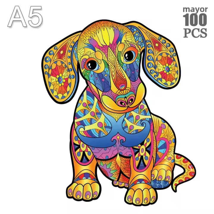 Rompecabezas De Madera En Serie De Perros Juego De Lleranamiento DIY Para Adultos Y Niños Decoración De Hogar Único Y Animal - 1