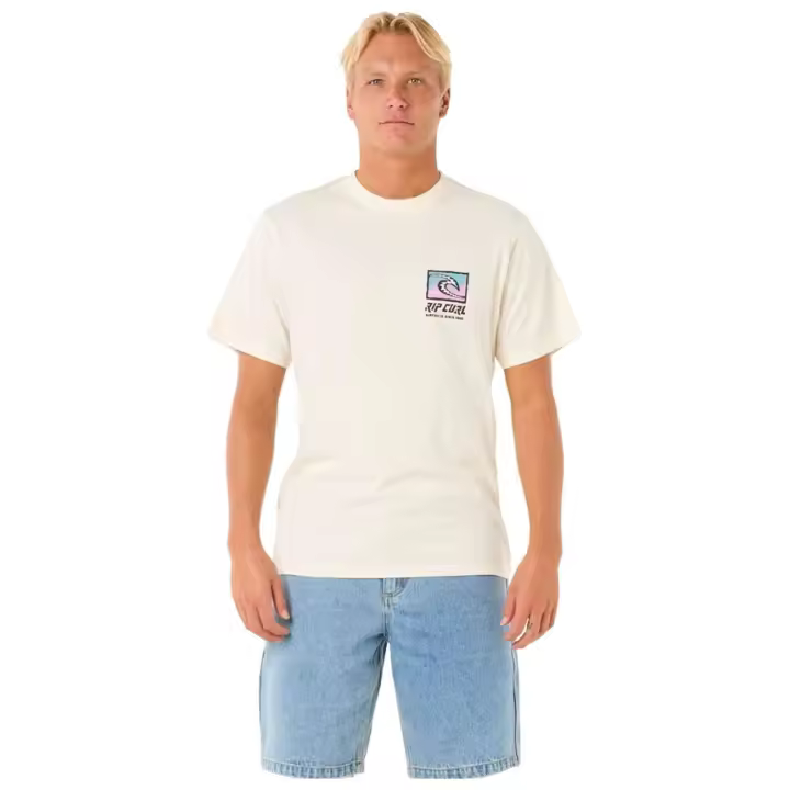 Camiseta de Manga Corta Rip Curl Raw Energy Trad para hombre en color beige - 1