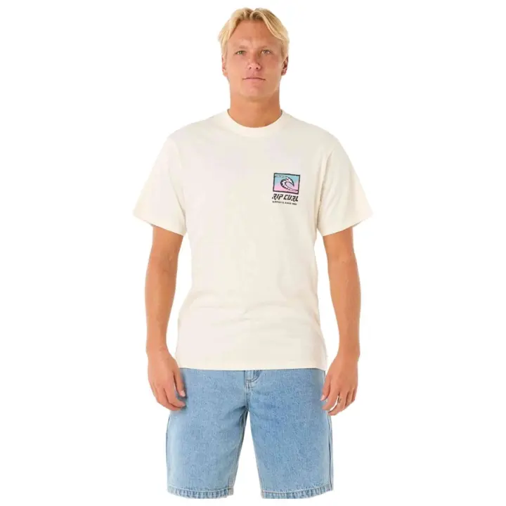 Camiseta de Manga Corta Rip Curl Raw Energy Trad para hombre en color beige - 1