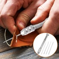 Kit De Costura De Cuero 5 Piezas Con Agujas Reemplazables Y Mango Herramientas De Reparación De Zapatos DIY Set De Taladro Y Agujas De Costura - details 4