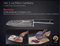 XSQUO Useful Tech Set 3 Cuchillos Japoneses Profesionales Ganbaru | Máxima Calidad. Tecnología de última generación. Acero de alto carbono alta calidad y afilada hoja pulida con láser. Con caja para regalo. - details 4