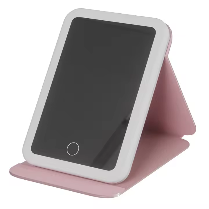Espejo De Maquillaje Portátil Con Luz LED Pantalla Táctil Plegable Recargable Por USB Para Viajes Espejo De Cosméticos - 1