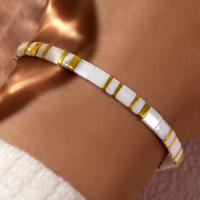 Pulsera De Cuentas De Vidrio Tila Go2boho Unisex Moda 2024 Hecha a Mano Stretch Simplicidad Joyería Para Adolescentes Regalo Para Mujeres Y Hombres - details 2