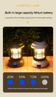Lámpara Retro Portátil Para Camping USB Recargable Luz De Viaje Vintage Iluminación Exterior Equipamiento De CampingLinterna - details 10