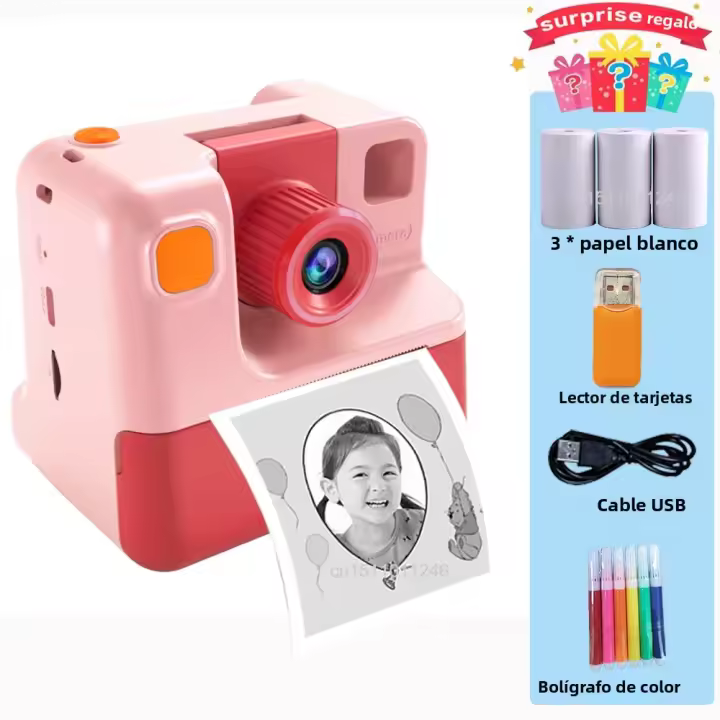 Cámara Instantánea Para Niños 080P Cámara Digital HD Para Autoconexión Cámara De Vídeo Con Espejo Electrónico Regalo De Navidad Para Niñas Y Niños - 1