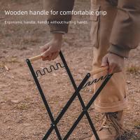 Estante Plegable Para Basura De Cocina Y Exterior Soporte De Saco De Plástico Mango De Madera Y Estante De Hierro Para Almacenamiento De Residuos - details 4