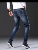 Jeans De Denim Para Hombre Estilo Hip Hop High Street Marca Conocida Calidad Alta Tallas Grandes Con Agujeros Pantalones Casuales De Cierre Botón Fly - details 3