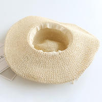 Sombrero De Paja Plegable Para Madre E Hija Protección Solar De Verano Para Playa Y Viajes Exterior Casual Sin Químicos Alérgenos - details 3