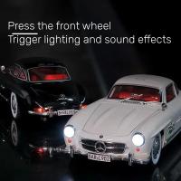 Modelo De Coche a Escala 1:24 Mercedes Benz 300SL Aleación Coche Clásico Vintage Diecast Metal Con Sonido Y Luz Regalo Para Niños Juguete De Colección - details 4