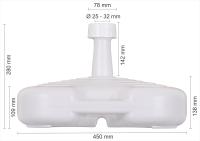 Base de Sombrilla Rellenable con Agua, Color Blanco, 44x44x15 cm, Capacidad de 20L, Ligera y Apta para Verano - details 3