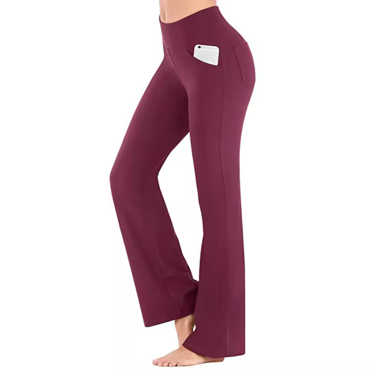 Ogilvy Mather-Pantalones largos de pierna Acampanados para mujer, pantalones largos de cintura alta, estilo Palazzo, elegante, OL - 1