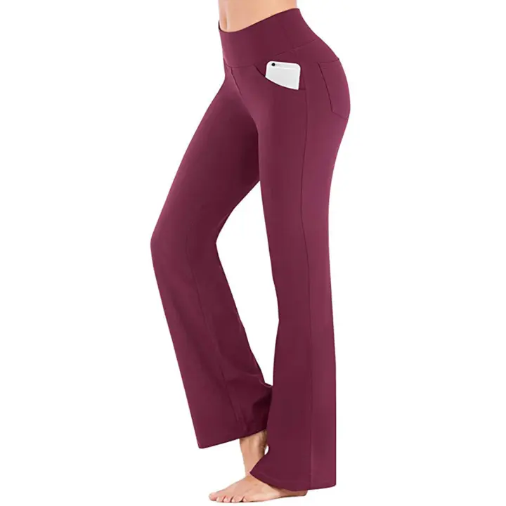 Ogilvy Mather-Pantalones largos de pierna Acampanados para mujer, pantalones largos de cintura alta, estilo Palazzo, elegante, OL - 1
