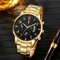 Reloj De Negocios Para Hombre Moda Correa De Acero Calendario Relogio Masculino Sin Caja Movimiento Cuarzo Marcadores Numerales Arábicos - details 4