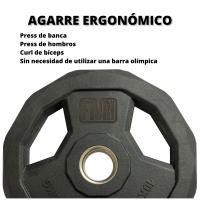 FIURI Discos con Agarre, 5 a 25 kg, Entrenamiento de Fuerza, Crossfit, Material Gimnasio. - details 1