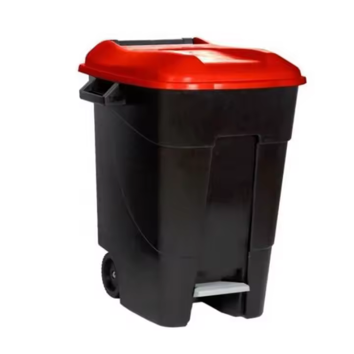 Contenedor residuos pedal 120l. disponible en varios acabados. acabado rojo - 1