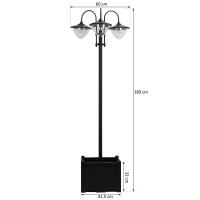 Outsunny Farol Solar de Jardín con 18 Luces LED Blanca Fría 6000K Impermeable IP44 Sensor de Noche y Base de Maceta Farola de Exterior para Camino Terraza Patio 60x55x189 cm Negro - details 2