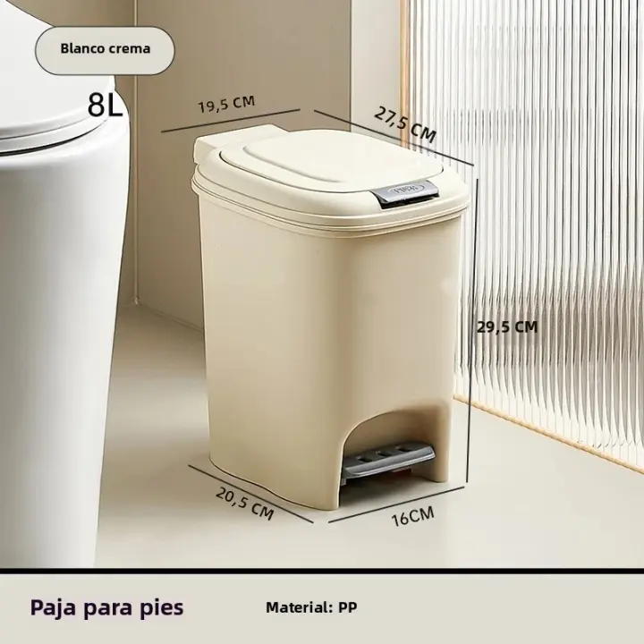 Bandeja De Basura Doble Abertura Con Tapa Y Apertura Por Pies Resistente Al Agua Para Baño Y Cocina Caja De Almacenamiento Grande Reciclaje Ecológico - 1