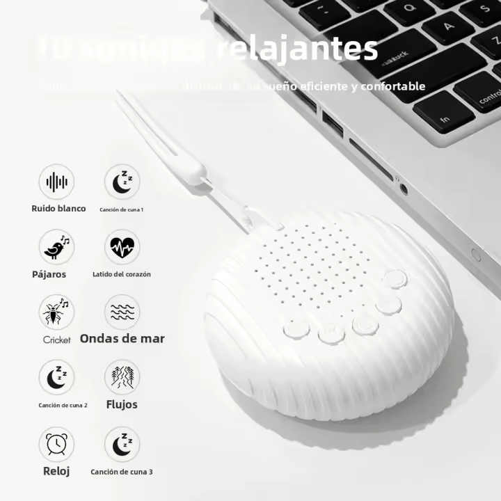 Máquina De Sueño Para Bebés Portátil Ruido Blanco Con 18 Sonidos Soothing Timer De 15/30/60 Minutos Para Dormir En Escritorio - 1