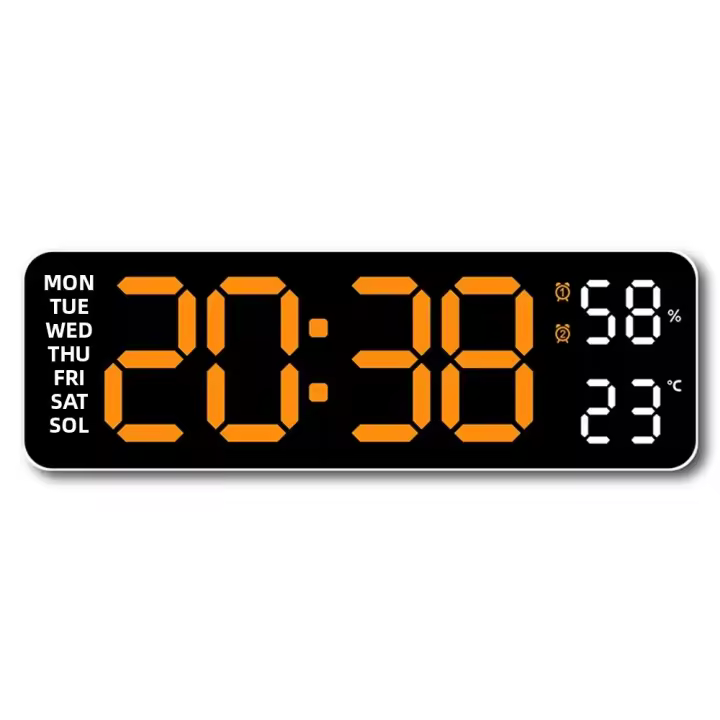 Reloj De Alarma Digital LED Con Mostrador De Temperatura Humedad Y Día Semanal Ajustable Brillo Para Hogar Y Habitación - 1