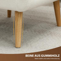 Tapizado Reclinable Teddy Reclinable de Lana Pata de Madera, Blanco - details 3
