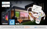 LED ATOMANT Controlador WiFi para Tira LED RGB 220V, Regulador de Intensidad con Mando a Distancia IR Incluido, Compatible con App Smart Life, Alexa y Google Assistant, Control por Voz y Remoto, Ideal para Iluminación Ambiente en Hogar o Negocio - details 0