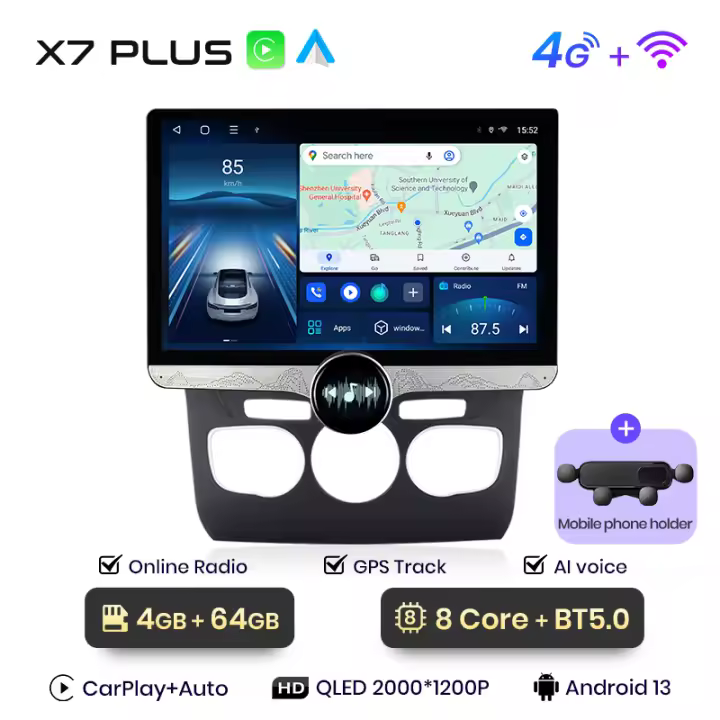 Junsun 11.5" QLED 2K Radio Android 13 CarPlay Auto para Citroen C4 2 B7 2013 2014 2015 2016 sistema multimedia inteligente con CarPlay - 1