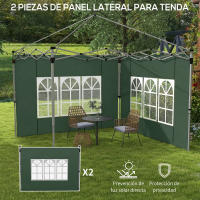 Outsunny 2 Paredes Laterales para Carpas de 3 x 3 / 3 x 4 m, 295x195 cm, Paredes Laterales de Repuesto para Cenador de Tela Oxford con Ventana, para Jardín, Exteriores, Fiestas - details 3