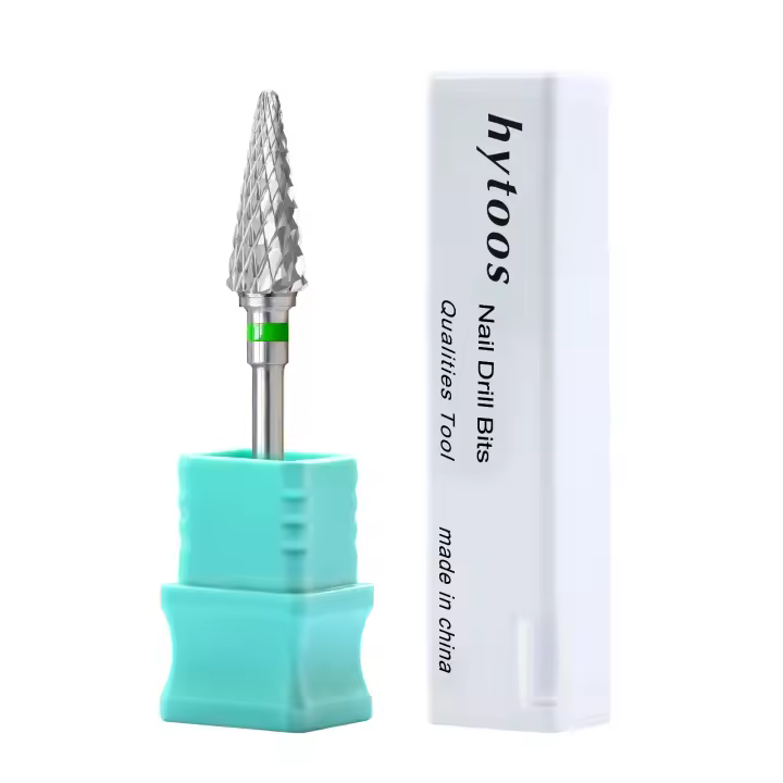 HYTOOS Bits De Taladro De Cono Para Uñas 15mm Taper Carburo Antipolvo Para Eliminación De Uñas Manicura Y Limpieza De Cutícula Gel Suave - 1