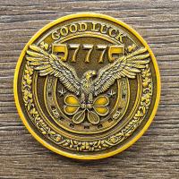 Moneda De La Suerte Con Águila Y Rueda De La Fortuna Diseño Elegante De 4 Hojas De Clover Metálica Para Regalos Únicos - details 4