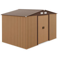 Outsunny Cobertizo de Jardín de Exterior 4,9 m² 277x195x192 cm Caseta de Jardín Metálica con 2 Puertas Corredizas Base Refuerzo (Suelo NO Incluido) para Patio Terraza - details 6