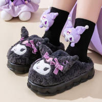 Zapatillas De Algodón Miniso Kuromi Sanrio Para Mujeres Otoño Invierno Antideslizantes Cómodas Y Cálidas Con Dibujos Animados De Anime Para Uso Doméstico - details 3