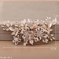 Diadema De Perla Y Cristal Flor Y Hoja Para Novia Accesorios De Cabello De Boda Tiara Combinado Con Peine Para Mujer Joyería De Moda - details 5