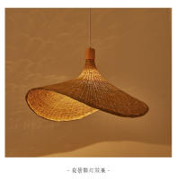 Lámpara Colgante De Bambú Pendentivo Luz De Techo Rattan Wicker Tejido a Mano Enredado Para Hogar Comedor Estilo Sudeste Asiático - details 1
