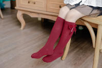 Calcetines De Navidad Para Bebés Niñas Otoño Invierno Big Bow Calcetines Largos Rodilleras Suaves De Algodón Para Niños 0-5 Años - details 2
