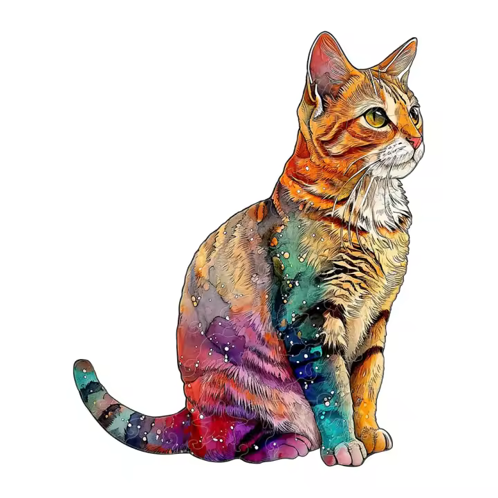 Rompecabezas De Madera Irregulares De Gato Regalo De Cumpleaños Decoración Para El Hogar Personalizado Y Único - 1