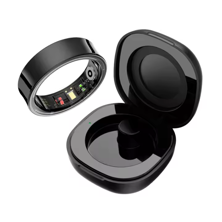 Anillo Inteligente R09 Para Hombres Y Mujeres Con Estuche De Carga Monitor De Salud Temperatura De Piel Y Sueño 5ATM Impermeable Para Teléfonos Android Y iOS - 1